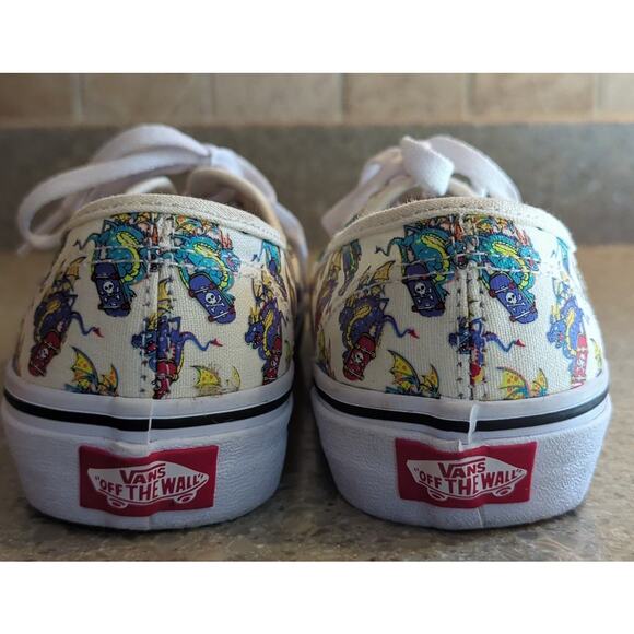 VANS OFF THE WALL Dragon on Pirate Skateboard Youth Boy or Girl Sneakers Size 3 - Picture 3 of 8
